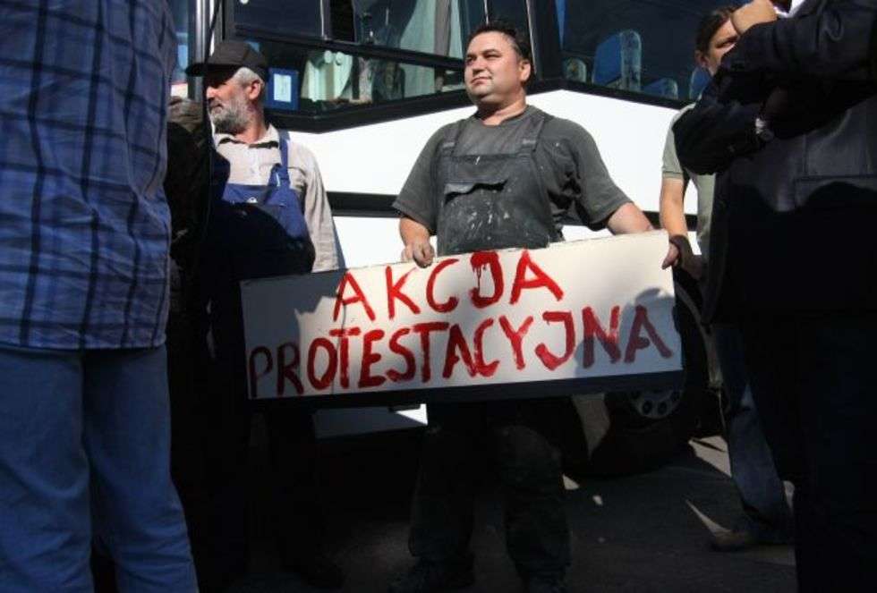  Protest w lubelskim PKS  - Autor: Jacek Świerczynski