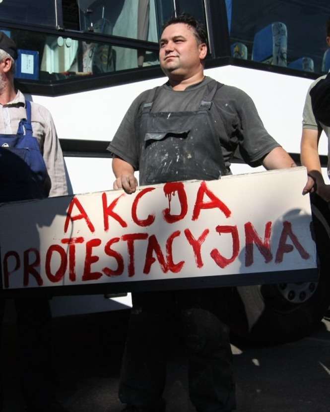 Protest w lubelskim PKS - Autor: Jacek Świerczynski