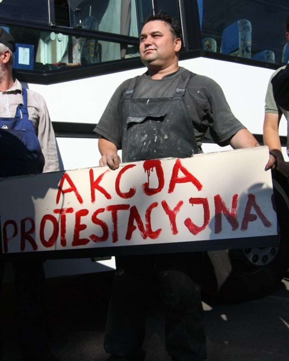  Protest w lubelskim PKS (zdjęcie 1) - Autor: Jacek Świerczynski