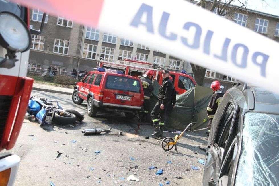  Wypadek na ul. Lipowej w Lublinie (zdjęcie 7) - Autor: Maciej Kaczanowski