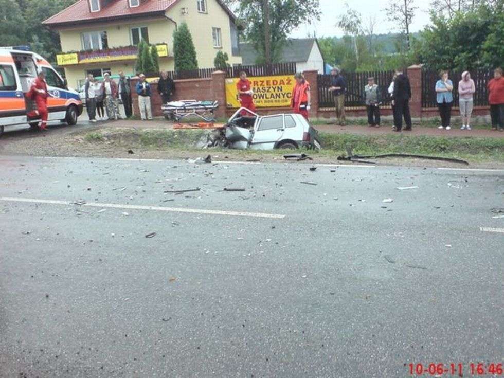  Wypadek w Dobrosławowie (zdjęcie 1) - Autor: Internauta