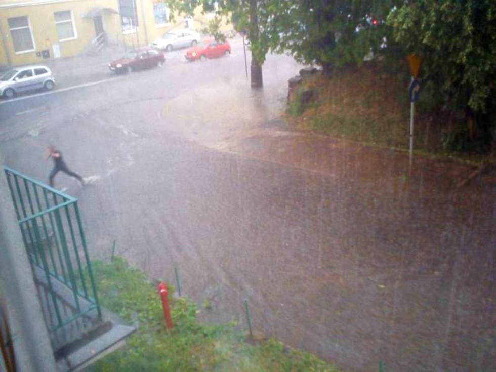  Lublin zalany po ulewie. Okolice ulicy Pilsudskiego