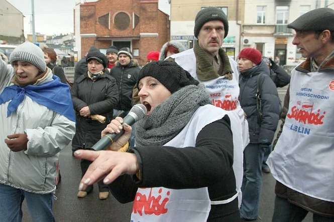 Drugi dzień strajku przed Protektorem w Lublinie - Autor: Maciej Kaczanowski