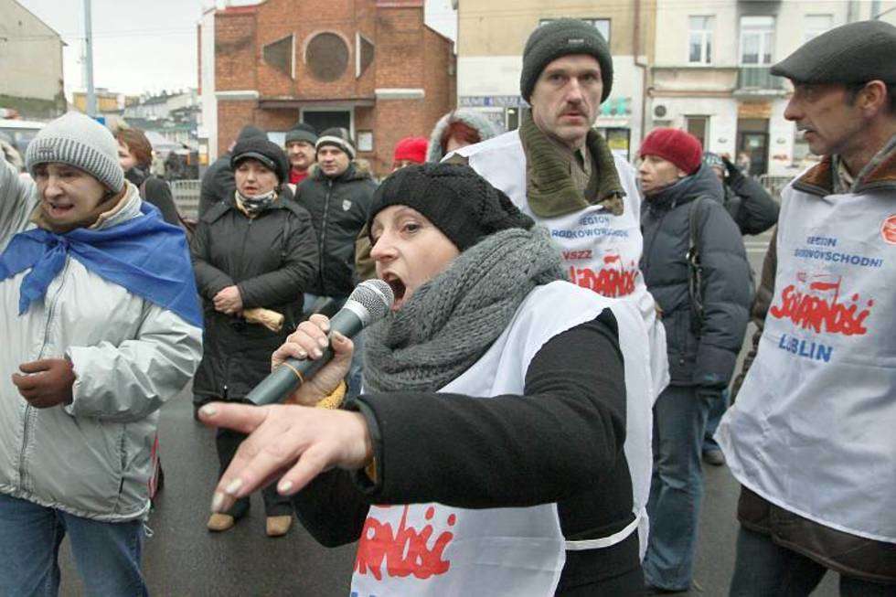  Drugi dzień strajku przed Protektorem w Lublinie (zdjęcie 1) - Autor: Maciej Kaczanowski