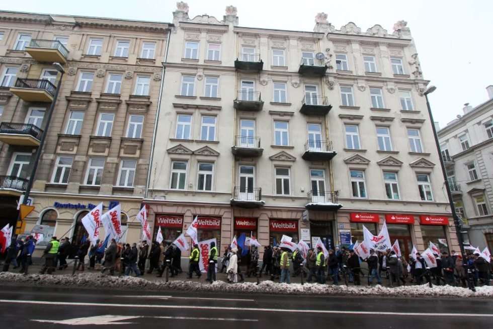  Związkowcy wyszli na ulice Lublina (zdjęcie 16) - Autor: Wojciech Nieśpiałowski