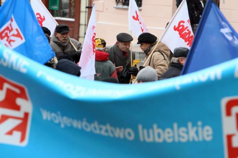 Związkowcy wyszli na ulice Lublina (zdjęcie 4) - Autor: Wojciech Nieśpiałowski
