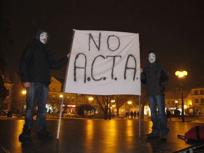 Protest przeciwko ACTA w Bialej Podlaskiej