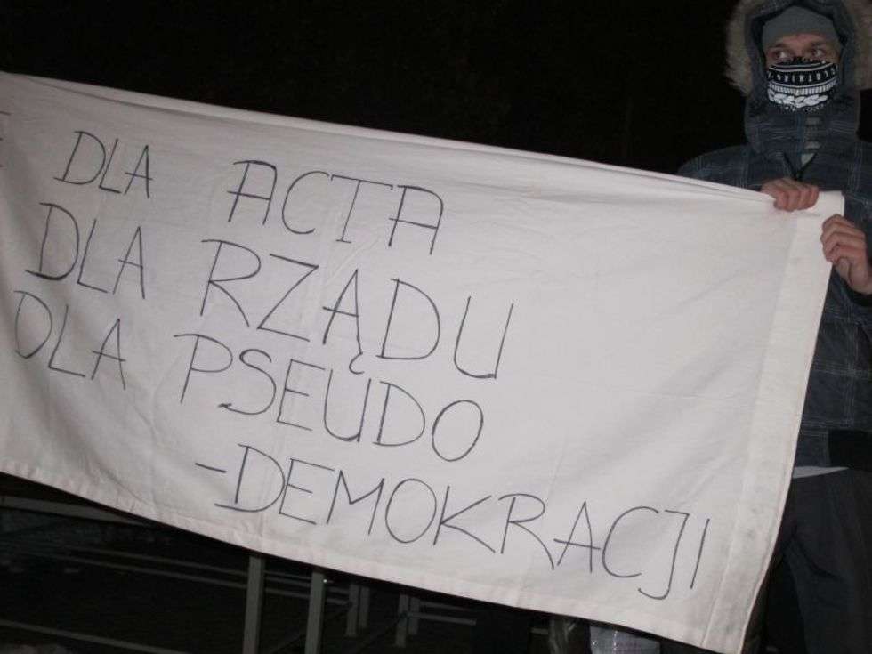  Protest przeciwko ACTA w Bialej Podlaskiej (zdjęcie 3) - Autor: Marek Pietrzela