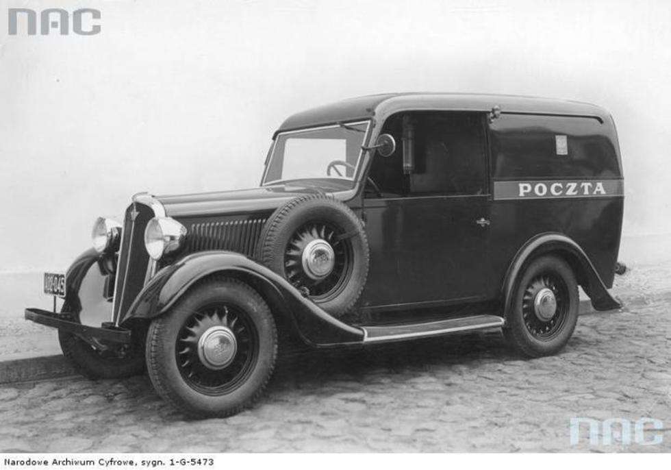  Samochód pocztowy półciężarowy Polski Fiat 508, 1937-39.