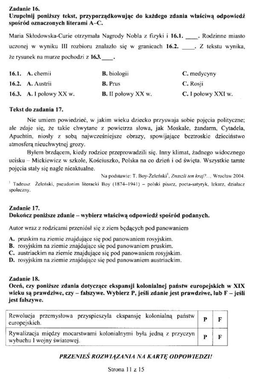  Egzamin gimnazjalny 2012: Arkusze historia i WOS (zdjęcie 11) - Autor: Echodnia