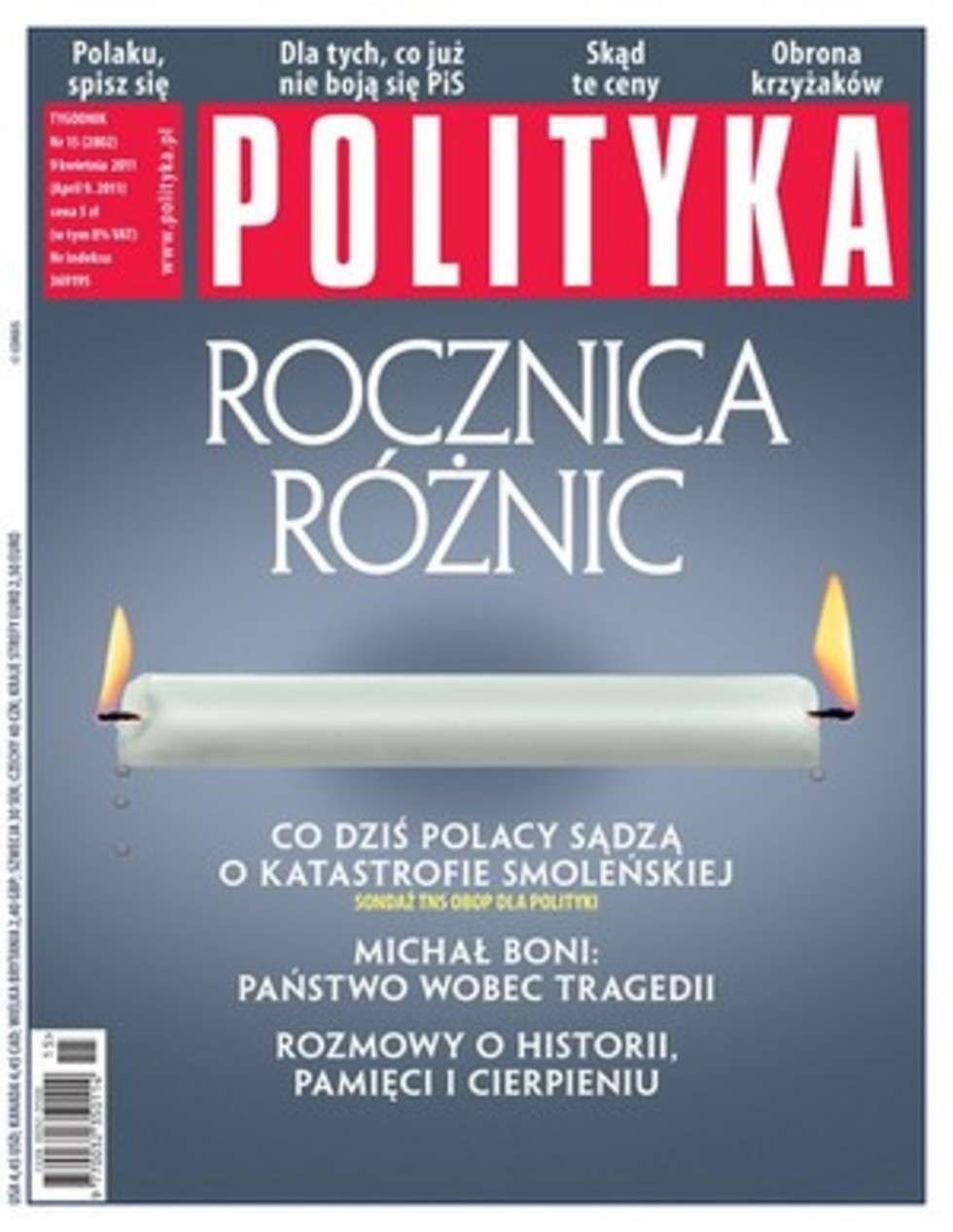  Czasopisma opinii II miejsce: "Polityka" nr 15/2011