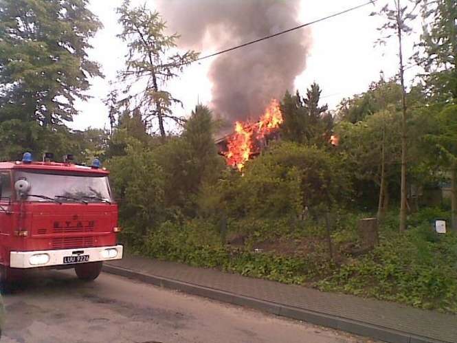 Pożar domu w miejscowości Krępa