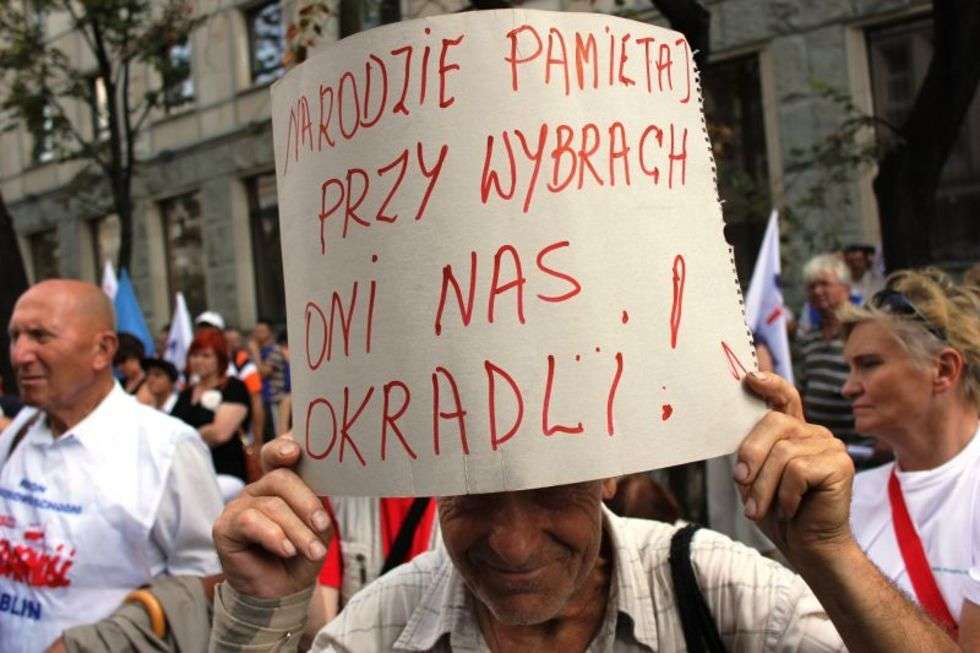  Związkowcy z Puław protestowali w Warszawie  - Autor: Daniel Krawczyk