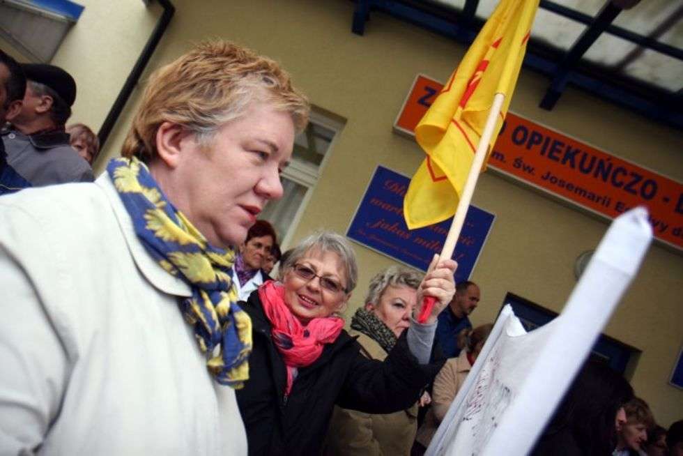  Protest prcowników Szpitala im. Jana Bożego (zdjęcie 5) - Autor: Jacek Świerczyński