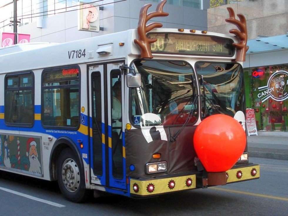  Autobus w Vancouver przebrany za renifera 