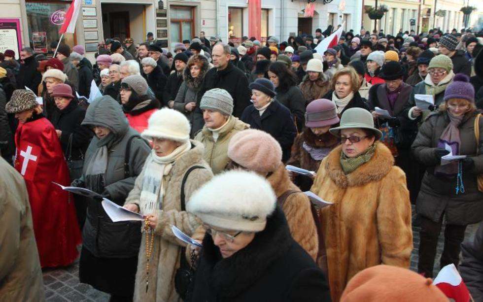  Marsz Krucjaty Różańcowej w centrum Lublina  - Autor: Maciej Kaczanowski