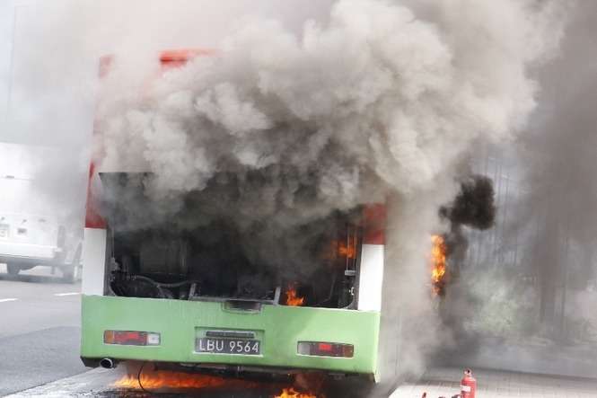 Pożar autobusu MPK w Lublinie