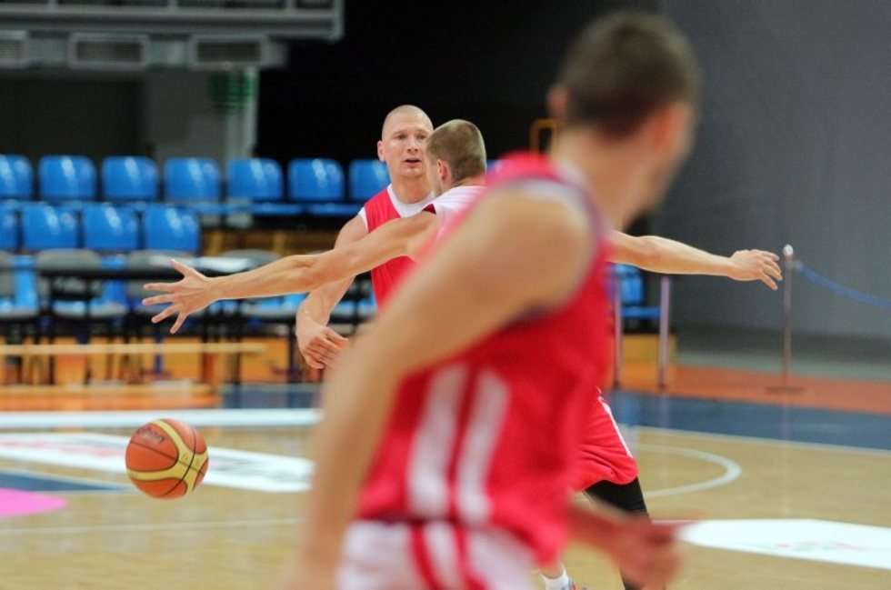  Koszykówka - trening Reprezentacji Polski w hali Globus (zdjęcie 7) - Autor: Wojciech Nieśpiałowski