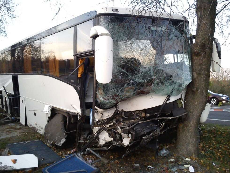  Firlej: Wypadek autobusu z weselnikami (zdjęcie 2) - Autor: Policja