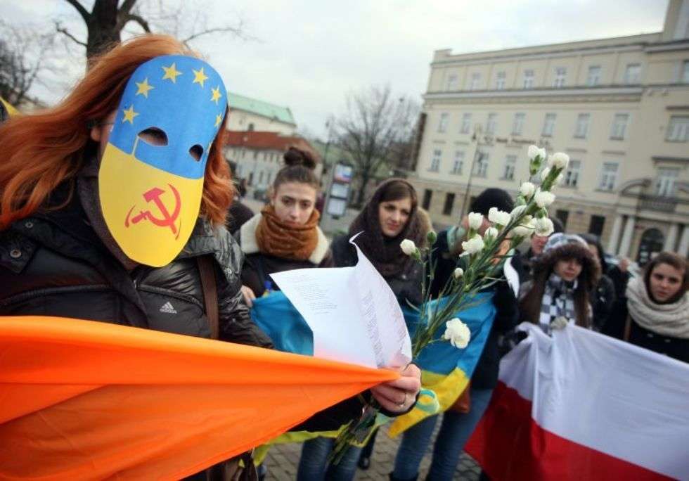 Ukraińska manifestacja na placu Litewskim (zdjęcie 2) - Autor: Jacek Świerczyński