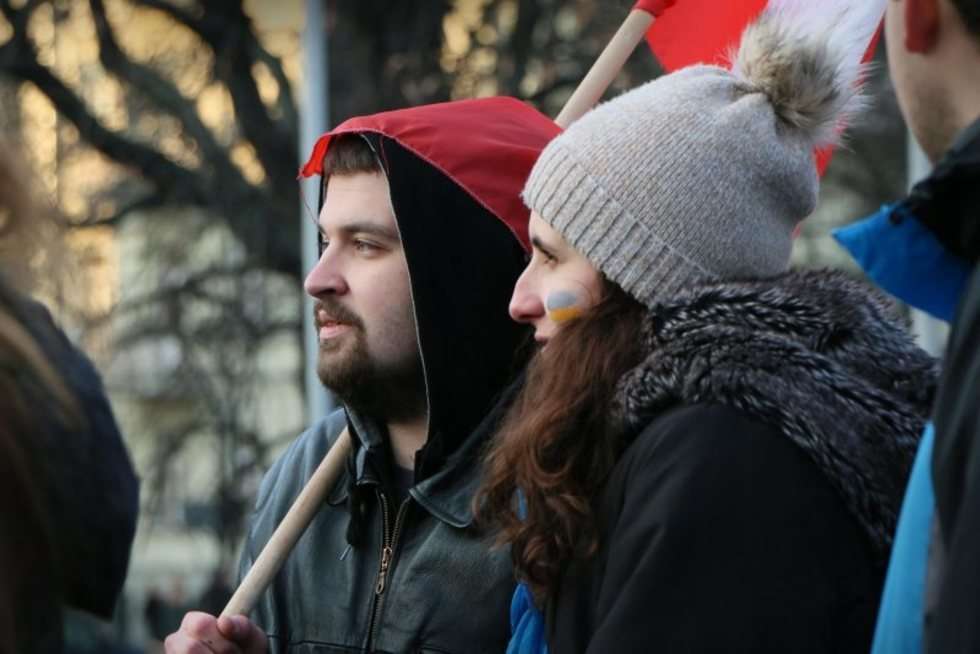  Lublin - marsz poparcia dla Ukraińców (zdjęcie 11) - Autor: Wojciech Nieśpiałowski