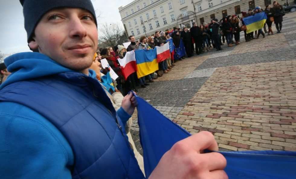  Lublin - marsz poparcia dla Ukraińców (zdjęcie 15) - Autor: Wojciech Nieśpiałowski