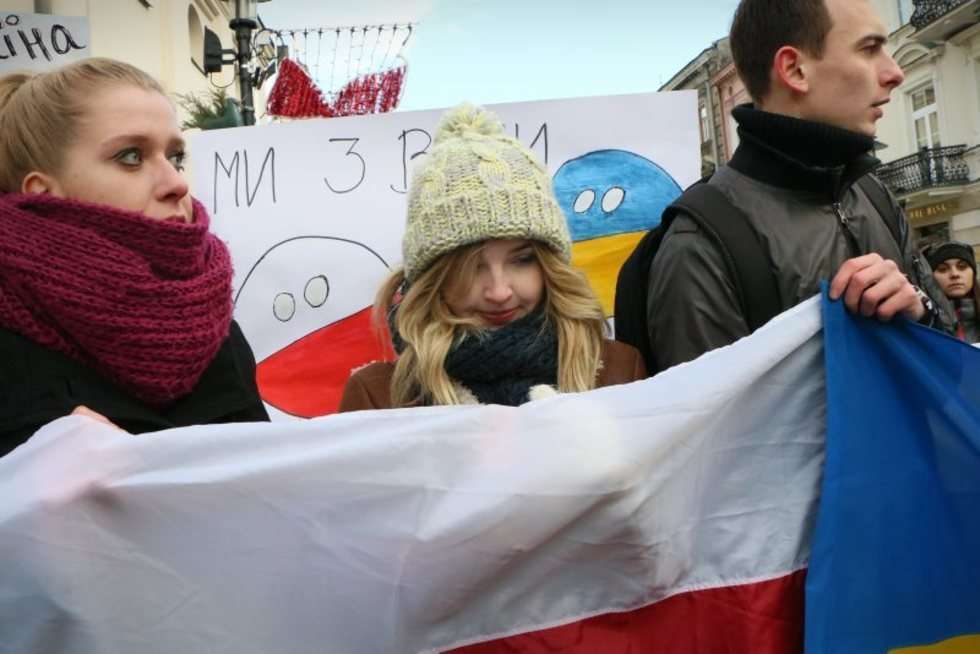  Lublin - marsz poparcia dla Ukraińców (zdjęcie 16) - Autor: Wojciech Nieśpiałowski