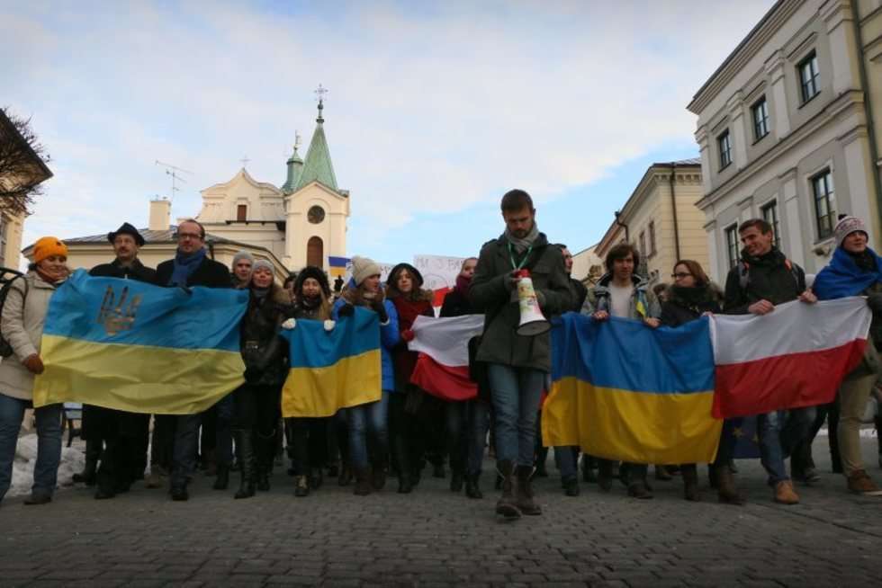  Lublin - marsz poparcia dla Ukraińców (zdjęcie 21) - Autor: Wojciech Nieśpiałowski