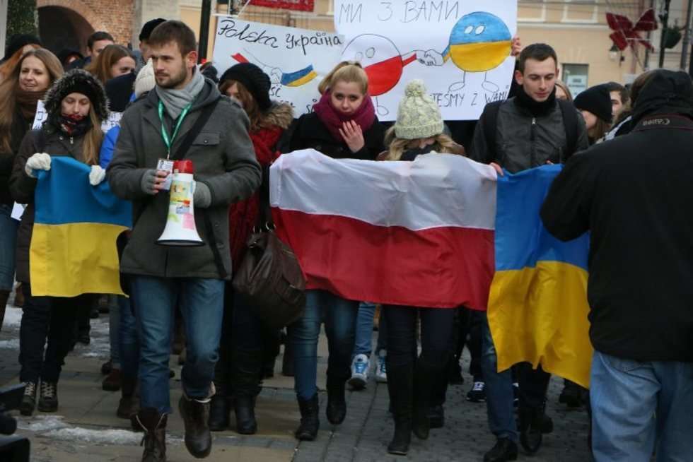  Lublin - marsz poparcia dla Ukraińców  - Autor: Wojciech Nieśpiałowski