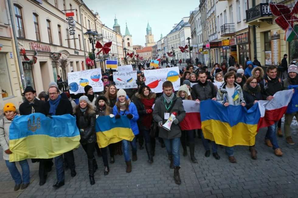  Lublin - marsz poparcia dla Ukraińców (zdjęcie 2) - Autor: Wojciech Nieśpiałowski