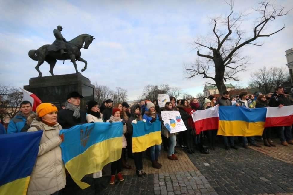  Lublin - marsz poparcia dla Ukraińców (zdjęcie 5) - Autor: Wojciech Nieśpiałowski