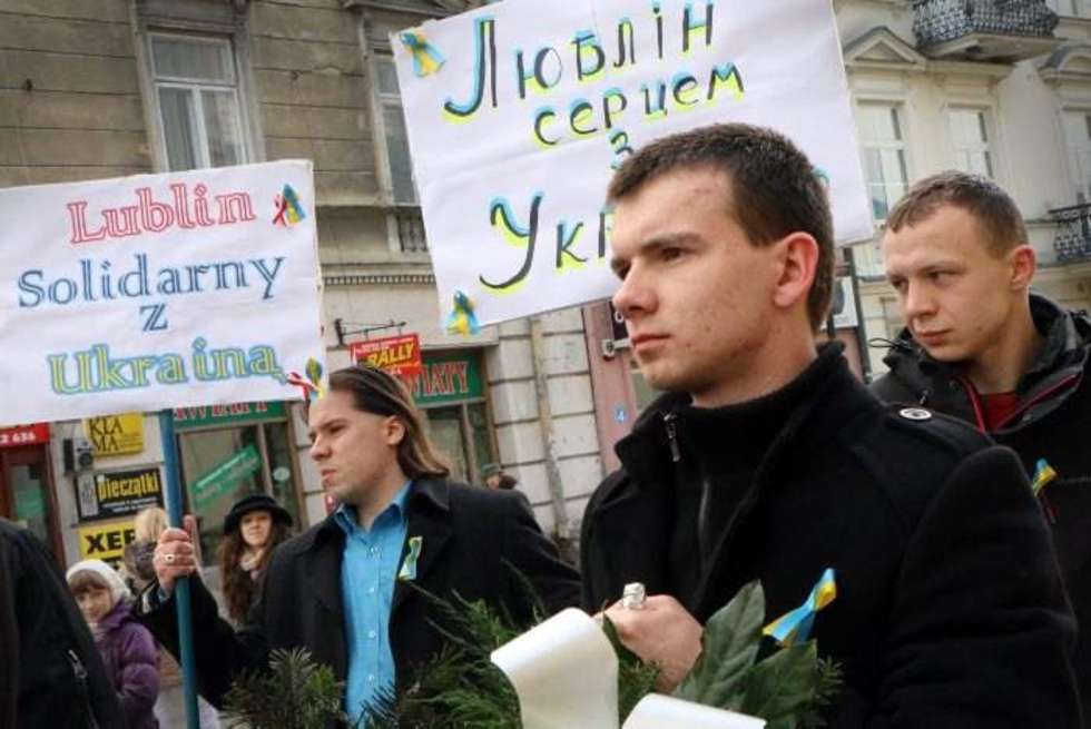  Lublin - marsz poparcia dla Ukrainy (zdjęcie 11) - Autor: Wojciech Nieśpiałowski