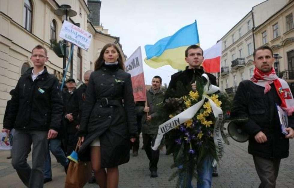  Lublin - marsz poparcia dla Ukrainy (zdjęcie 12) - Autor: Wojciech Nieśpiałowski