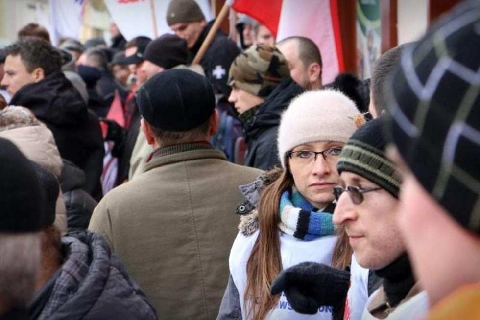  Manifestacja związków zawodowych w centrum Lublina (zdjęcie 7) - Autor: Wojciech Nieśpiałowski