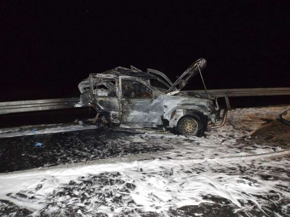  Wypadek na obwodnicy Lubartowa (zdjęcie 2) - Autor: Straż Pożarna