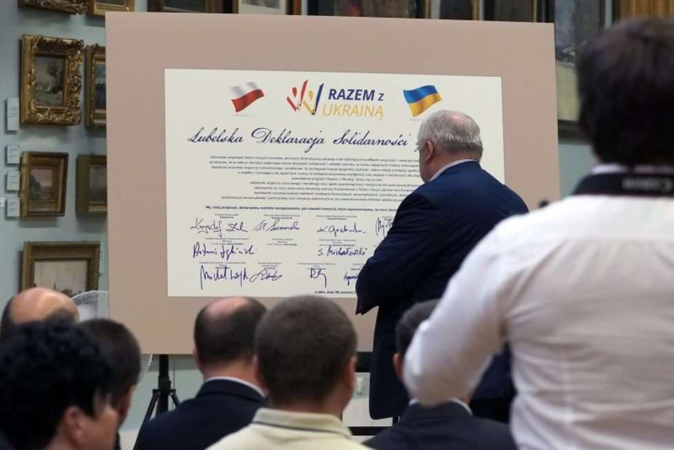  Podpisanie Lubelskiej Deklaracji Solidarności z Ukrainą (zdjęcie 13) - Autor: Wojciech Nieśpiałowski