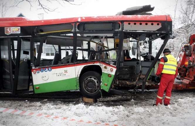 Wypadek autobusu MPK w Lublinie - Autor: Wojciech Nieśpiałowski