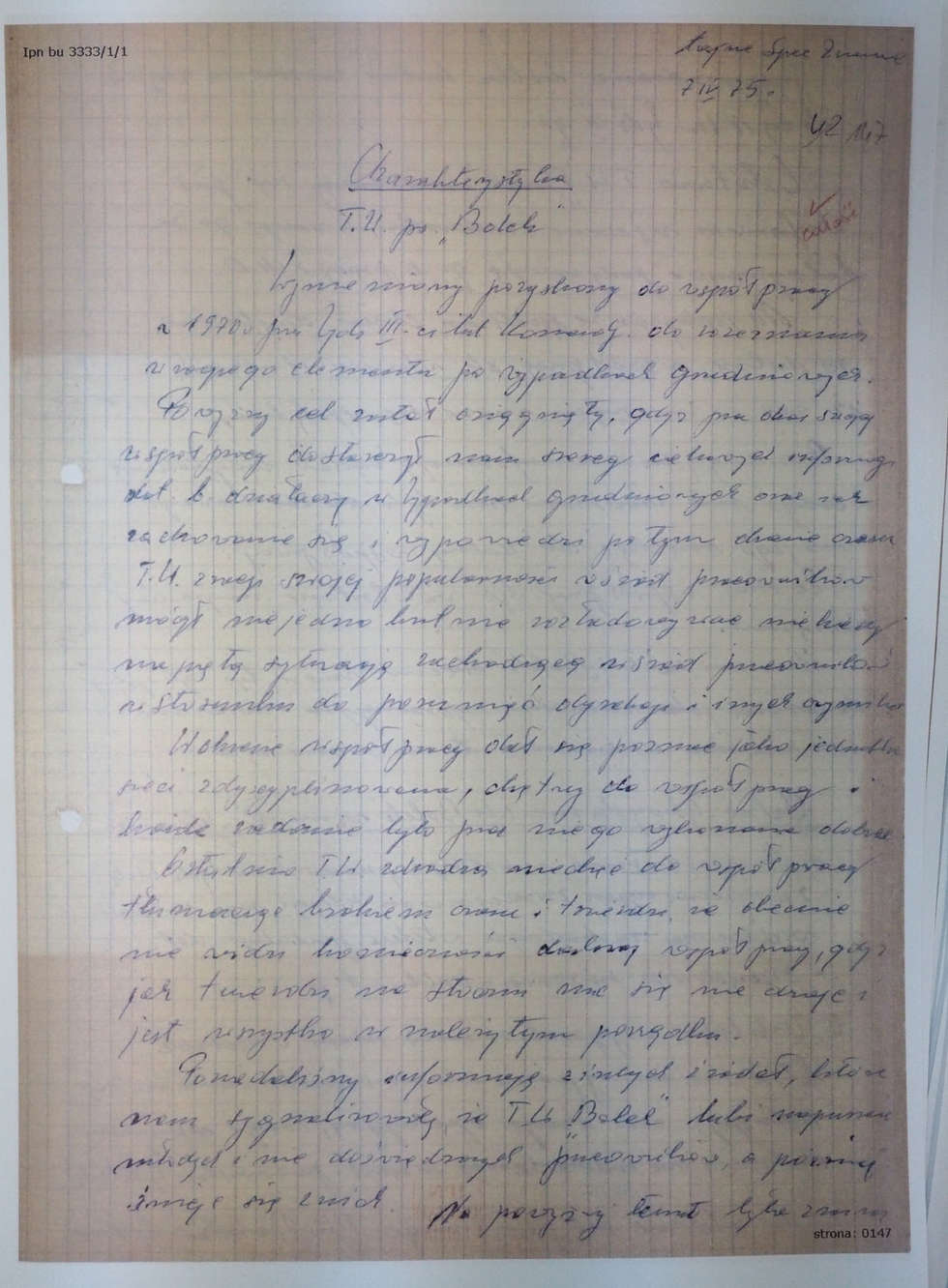  List Kiszczaka do Dyrektora Archiwum Akt Nowych i akta TW Bolka w IPN (zdjęcie 19) - Autor: Wojciech Nieśpiałowski