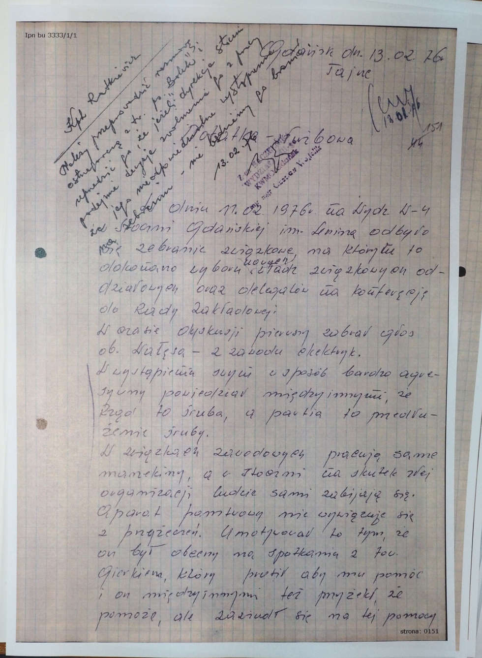  List Kiszczaka do Dyrektora Archiwum Akt Nowych i akta TW Bolka w IPN (zdjęcie 24) - Autor: Wojciech Nieśpiałowski