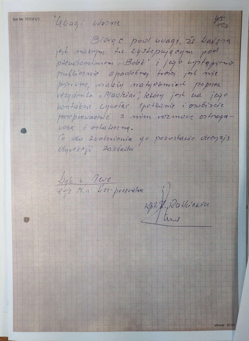  List Kiszczaka do Dyrektora Archiwum Akt Nowych i akta TW Bolka w IPN (zdjęcie 23) - Autor: Wojciech Nieśpiałowski