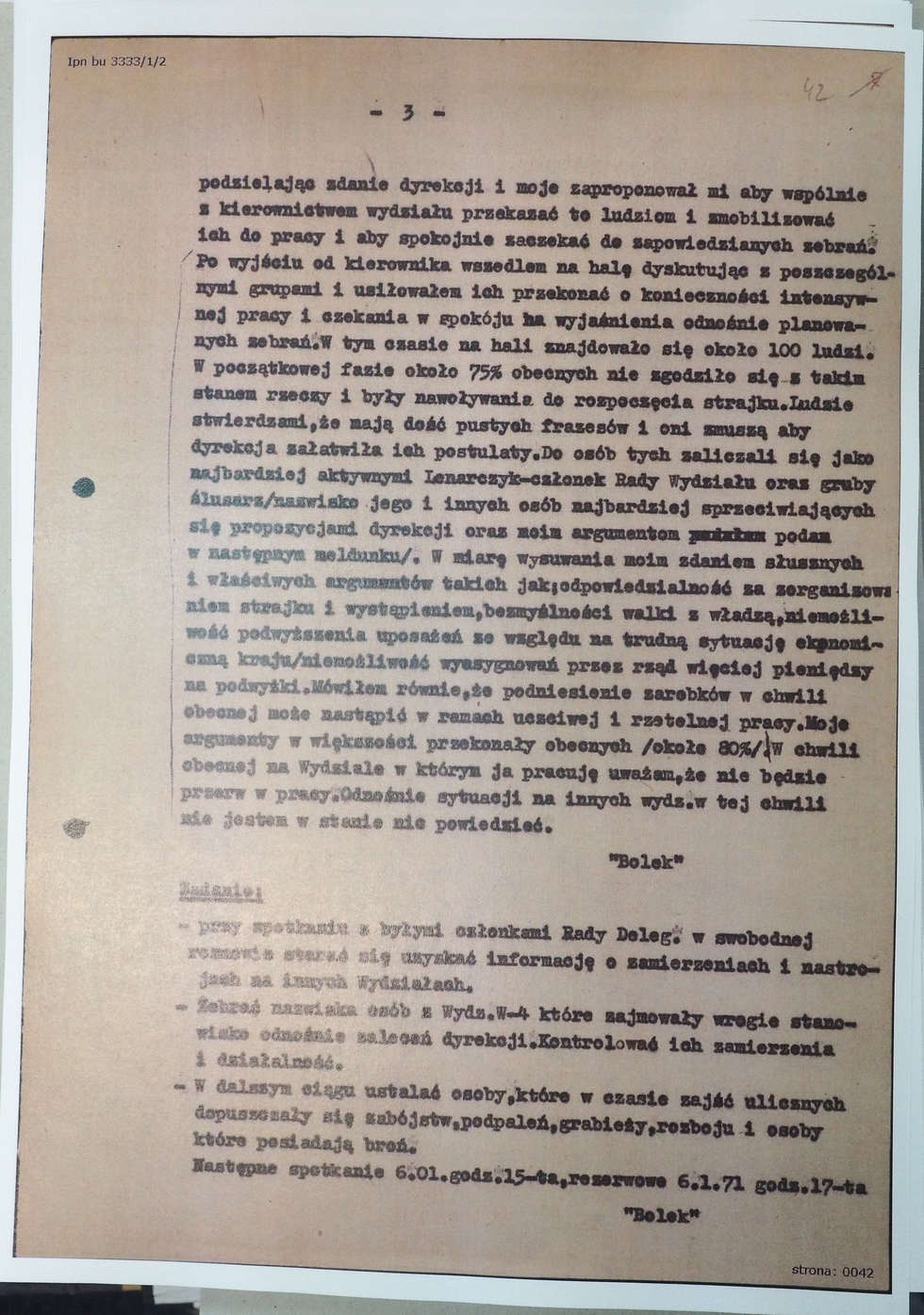  List Kiszczaka do Dyrektora Archiwum Akt Nowych i akta TW Bolka w IPN (zdjęcie 2) - Autor: Wojciech Nieśpiałowski
