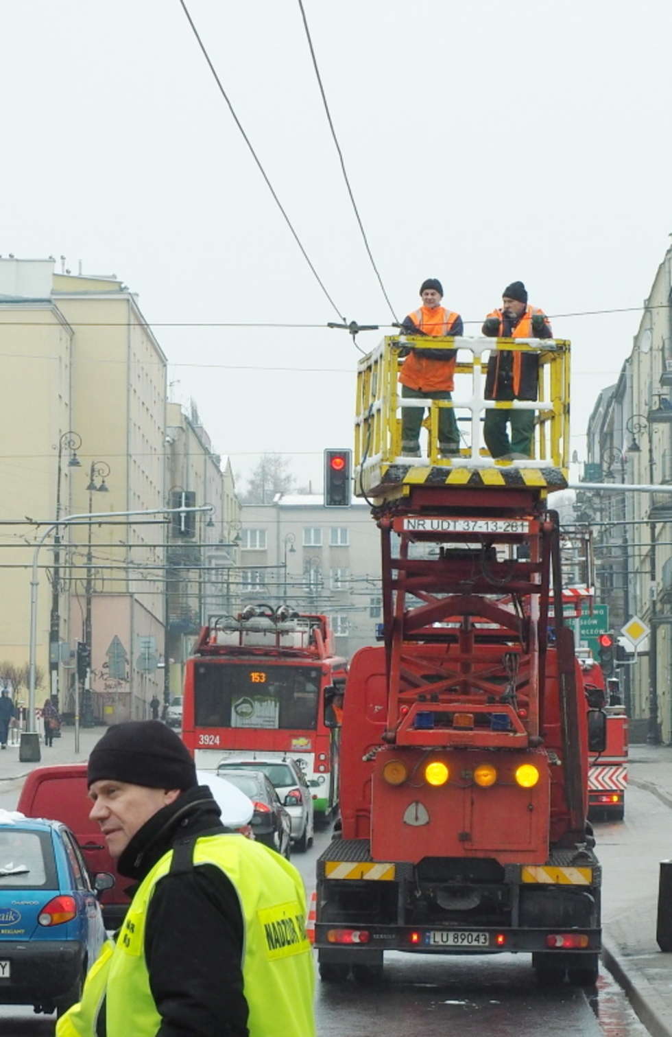  Zerwanie trakcji trolejbusowej na al. Piłsudskiego (zdjęcie 15) - Autor: Maciej Kaczanowski