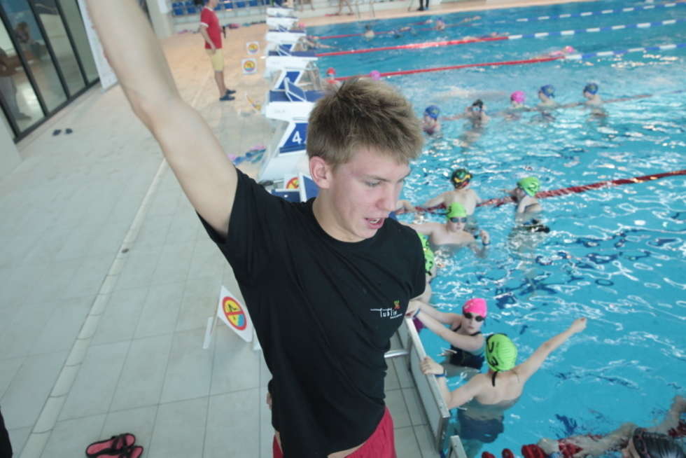  Trening z mistrzem w Aqua Lublin: Jan Świtkowski poprowadził zajęcia dla dzieci (zdjęcie 2) - Autor: Maciej Kaczanowski