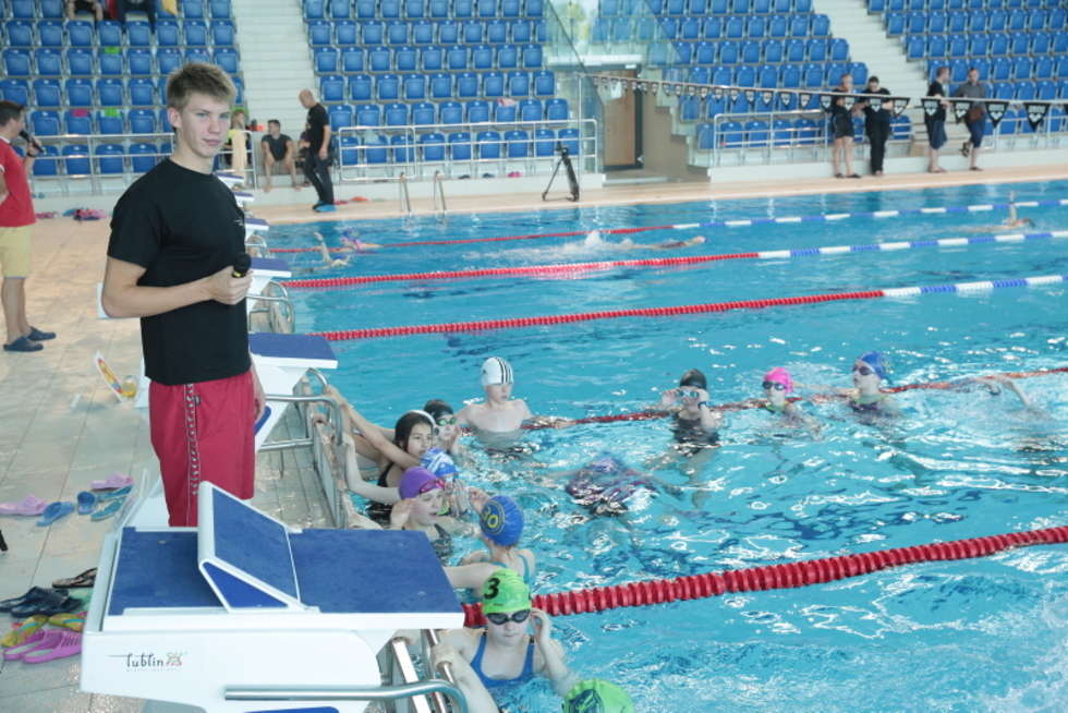  Trening z mistrzem w Aqua Lublin: Jan Świtkowski poprowadził zajęcia dla dzieci (zdjęcie 1) - Autor: Maciej Kaczanowski