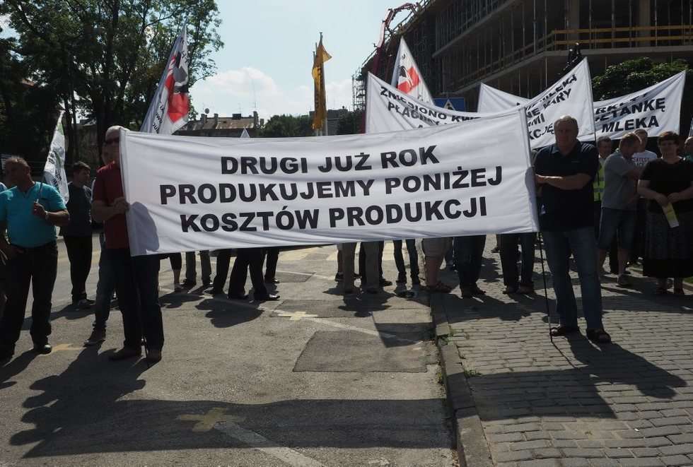  Protest producentów mleka (zdjęcie 31) - Autor: Wojciech Nieśpiałowski