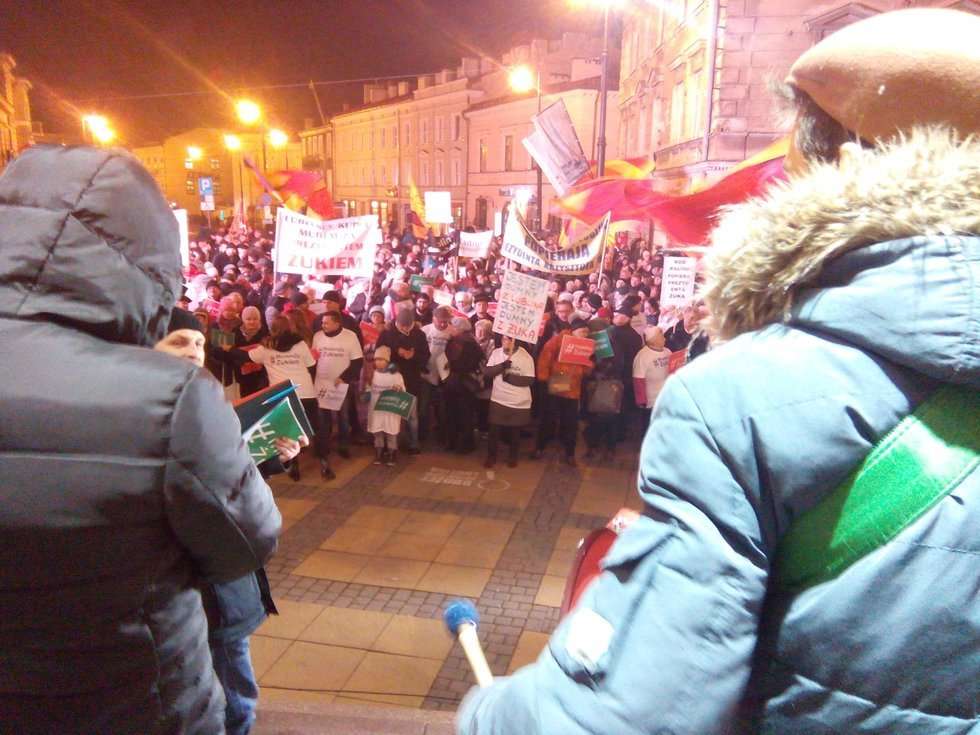  Manifestacja w obronie Krzysztofa Żuka (zdjęcie 1) - Autor: Agnieszka Mazuś
