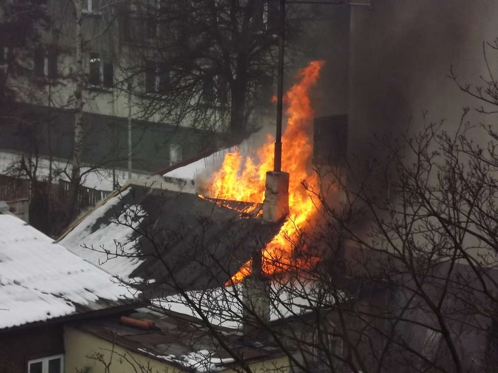  Pożar domu przy ul. Jesionowej  (zdjęcia) (zdjęcie 5) - Autor: czytelnik