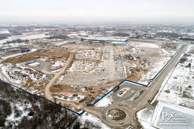 Budowa IKEA w Lublinie. Zdjęcia z drona