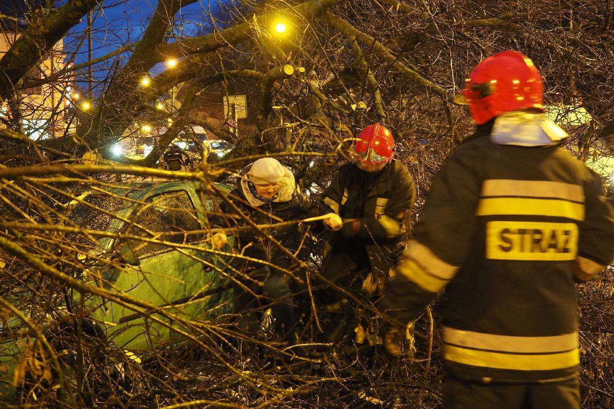 Wichura w Lublinie: drzewo przewróciło się na samochód - Autor: Maciej Kaczanowski