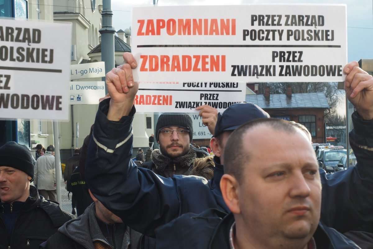 Protest pracowników Poczty Polskiej w Lublinie - Autor: Maciej Kaczanowski